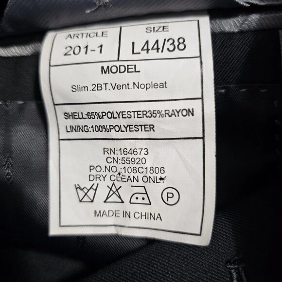 Renoir Two Button Blazer 44L Black Lined Pockets 201-1 Jacket Suit Separate - Picture 9 of 9